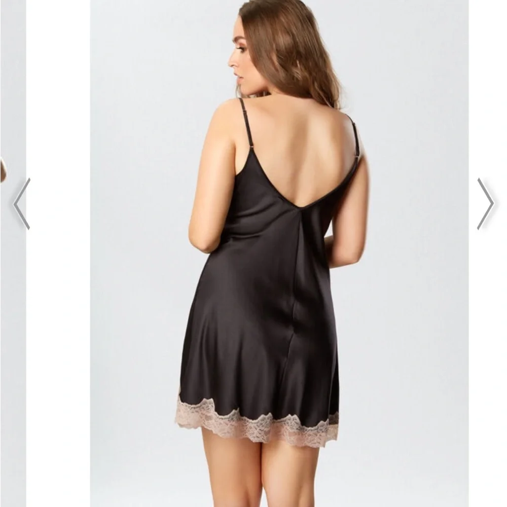 Ann Summers Lace Trim Slip Dress Nightie Chemise Sleep Dress XS